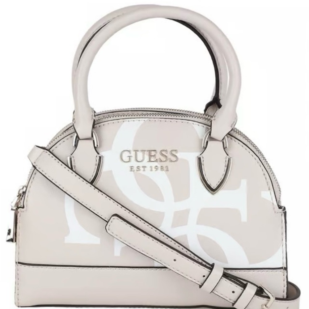 GUESS  Multi Sherol Cali ( Cream & White) Satchel w/Crossbody Strap
